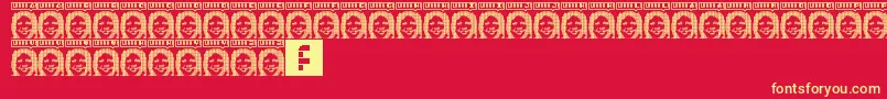 Lorra Lorra Dates Font – Yellow Fonts on Red Background