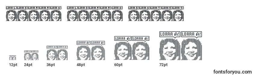 Размеры шрифта Lorra Lorra Dates
