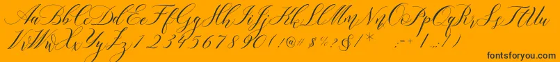 Lorriana Demo-Schriftart – Schwarze Schriften auf orangefarbenem Hintergrund