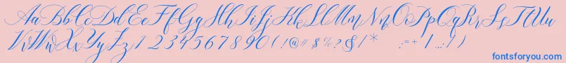 Lorriana Demo Font – Blue Fonts on Pink Background