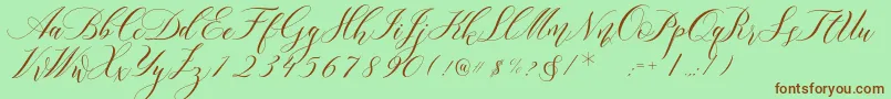 Lorriana Demo-Schriftart – Braune Schriften auf grünem Hintergrund