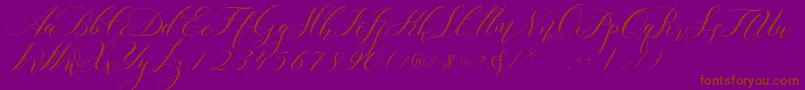 Lorriana Demo-Schriftart – Braune Schriften auf violettem Hintergrund