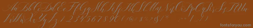 Lorriana Demo-Schriftart – Graue Schriften auf braunem Hintergrund