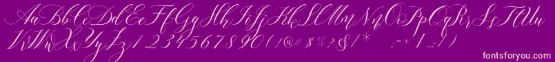 Lorriana Demo Font – Pink Fonts on Purple Background