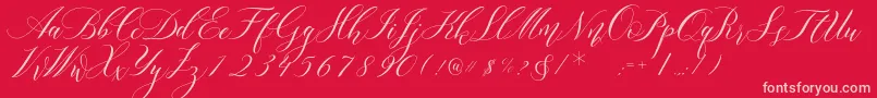 Lorriana Demo Font – Pink Fonts on Red Background