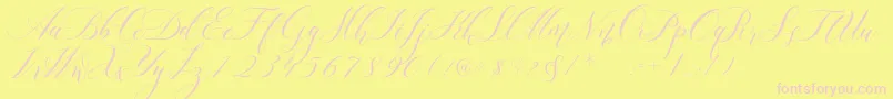 Lorriana Demo-Schriftart – Rosa Schriften auf gelbem Hintergrund