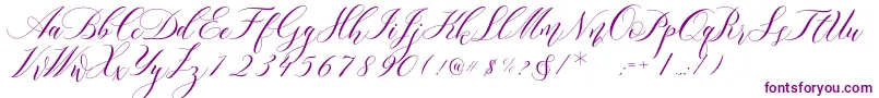 Lorriana Demo-Schriftart – Violette Schriften auf weißem Hintergrund