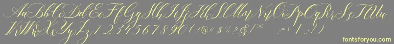 Lorriana Demo-Schriftart – Gelbe Schriften auf grauem Hintergrund