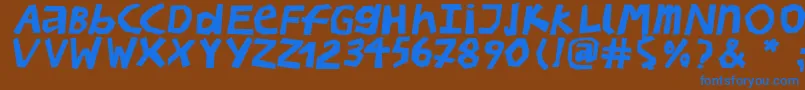BullerbupapercutBoldoblique Font – Blue Fonts on Brown Background