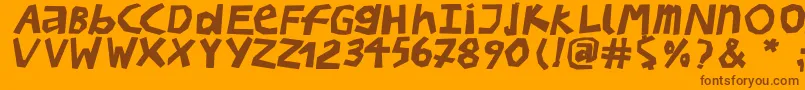 BullerbupapercutBoldoblique Font – Brown Fonts on Orange Background