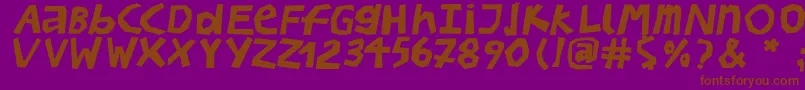 BullerbupapercutBoldoblique Font – Brown Fonts on Purple Background