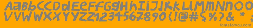 BullerbupapercutBoldoblique Font – Gray Fonts on Orange Background