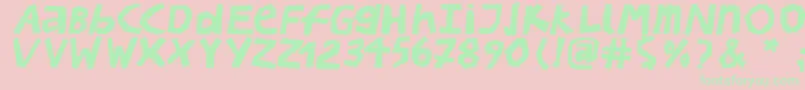 BullerbupapercutBoldoblique Font – Green Fonts on Pink Background