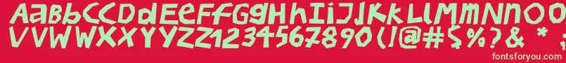 BullerbupapercutBoldoblique Font – Green Fonts on Red Background