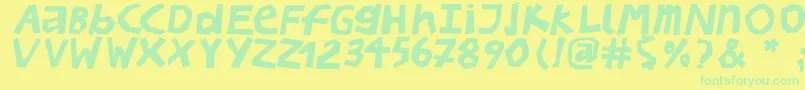 BullerbupapercutBoldoblique Font – Green Fonts on Yellow Background