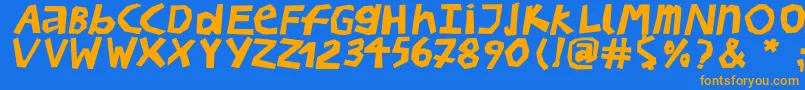 BullerbupapercutBoldoblique Font – Orange Fonts on Blue Background