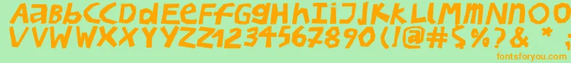 BullerbupapercutBoldoblique Font – Orange Fonts on Green Background