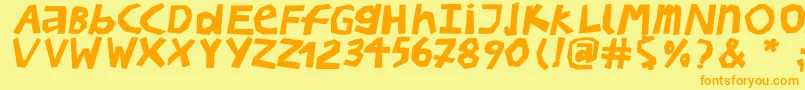 BullerbupapercutBoldoblique Font – Orange Fonts on Yellow Background