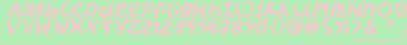 BullerbupapercutBoldoblique Font – Pink Fonts on Green Background