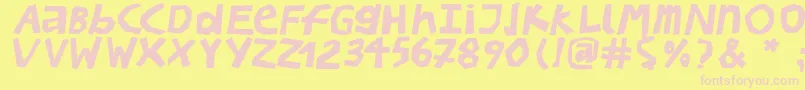 BullerbupapercutBoldoblique Font – Pink Fonts on Yellow Background