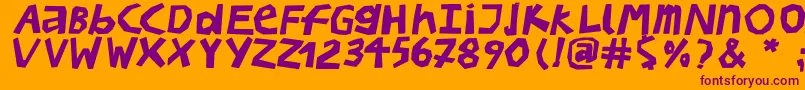 BullerbupapercutBoldoblique Font – Purple Fonts on Orange Background