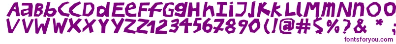 BullerbupapercutBoldoblique-fontti – violetit fontit valkoisella taustalla
