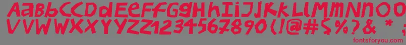 BullerbupapercutBoldoblique Font – Red Fonts on Gray Background