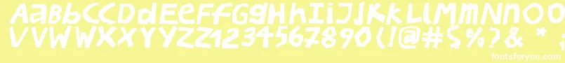 BullerbupapercutBoldoblique Font – White Fonts on Yellow Background