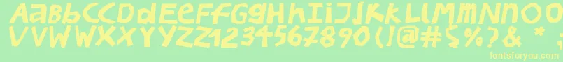 BullerbupapercutBoldoblique Font – Yellow Fonts on Green Background