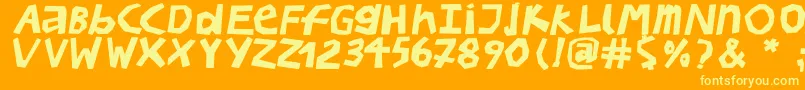 BullerbupapercutBoldoblique Font – Yellow Fonts on Orange Background