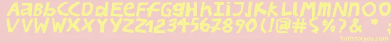 BullerbupapercutBoldoblique Font – Yellow Fonts on Pink Background