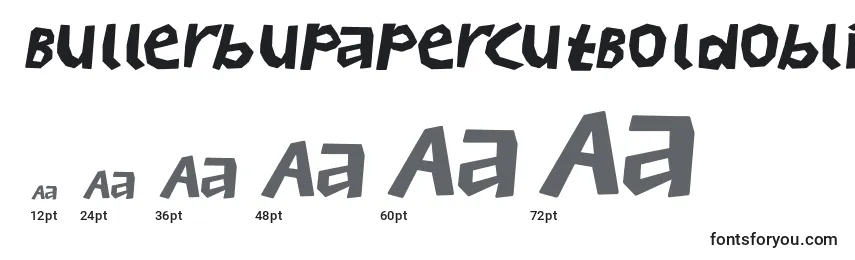 BullerbupapercutBoldoblique Font Sizes