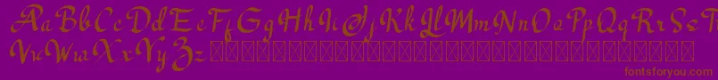 Los Angeles Font – Brown Fonts on Purple Background