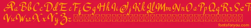 Los Angeles Font – Orange Fonts on Red Background
