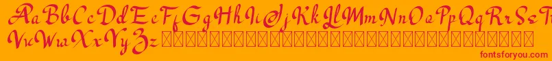 フォントLos Angeles – オレンジの背景に赤い文字