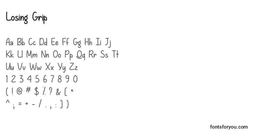 Fuente Losing Grip   - alfabeto, números, caracteres especiales