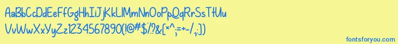 Losing Grip   Font – Blue Fonts on Yellow Background