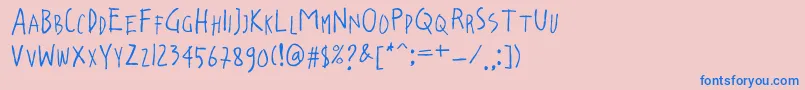 lossboom Font – Blue Fonts on Pink Background