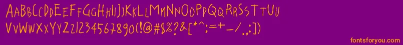 lossboom Font – Orange Fonts on Purple Background