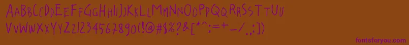 lossboom Font – Purple Fonts on Brown Background
