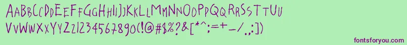 lossboom Font – Purple Fonts on Green Background