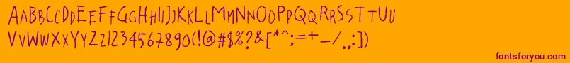 lossboom Font – Purple Fonts on Orange Background