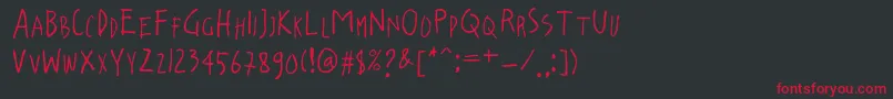 lossboom Font – Red Fonts on Black Background