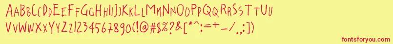lossboom-fontti – punaiset fontit keltaisella taustalla