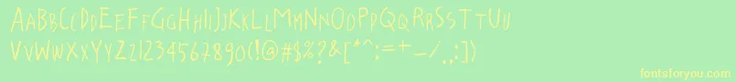 Шрифт lossboom – жёлтые шрифты на зелёном фоне