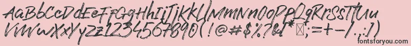 Weitere Informationen zur Lost Rock-Schriftart Lost Rock-Schriftart – Schwarze Schriften auf rosa Hintergrund