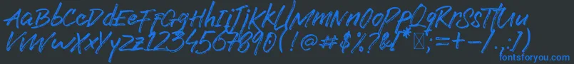 Lost Rock Font – Blue Fonts on Black Background