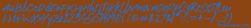 Czcionka Lost Rock – niebieskie czcionki na brązowym tle