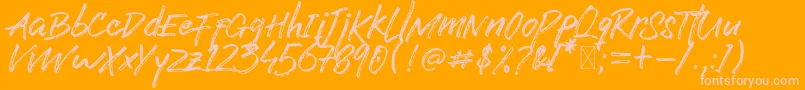 Lost Rock Font – Pink Fonts on Orange Background