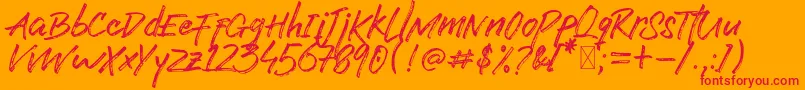 Lost Rock-Schriftart – Rote Schriften auf orangefarbenem Hintergrund